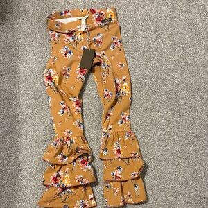 Matilda Jane Mustard Floral Ruffle Pants